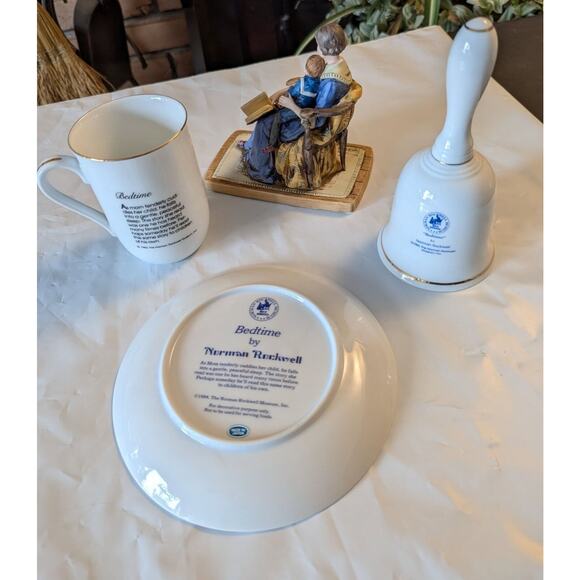 Norman Rockwell "Bedtime" Collection Plate Figurine Bell Mug Nursery Decoration - Picture 2 of 12